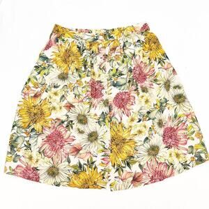 The Crossgrain Patterned Flower Front Button Down Peasant Midi Skirt Size 12